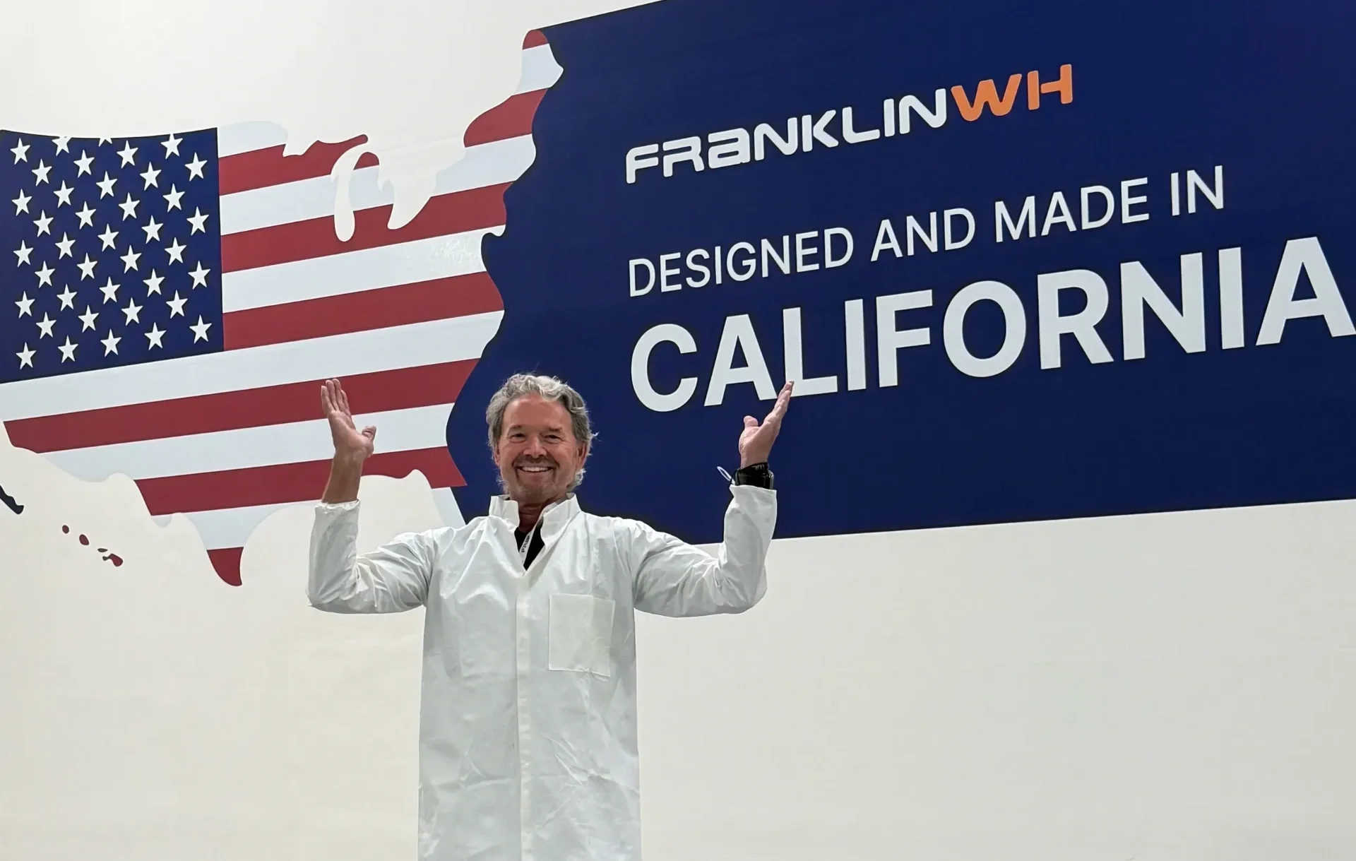 Tom McClellan at FranklinWH battery facility in California