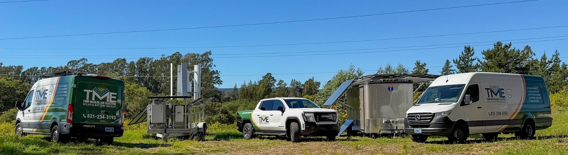 Tom McClellan Electric fleet on-site in Santa Cruz County